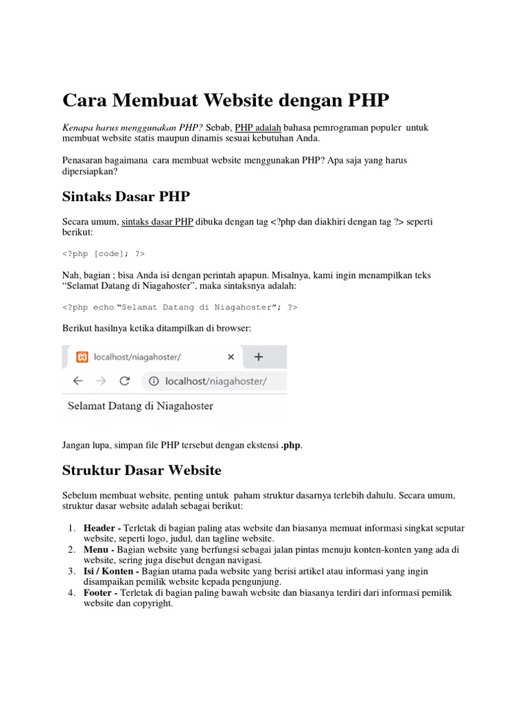 Cara Membuat Website Dengan PHP | PDF | Komputer