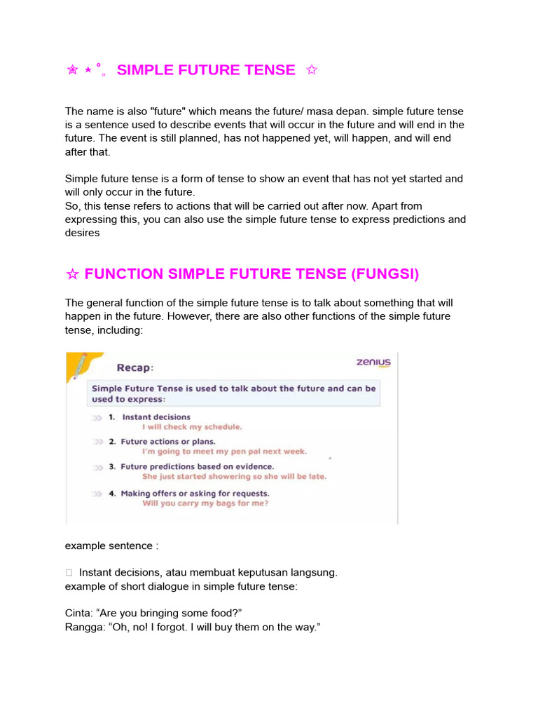 Aura Simple Future Tense 1 Pdf Grammar Linguistic Morphology
