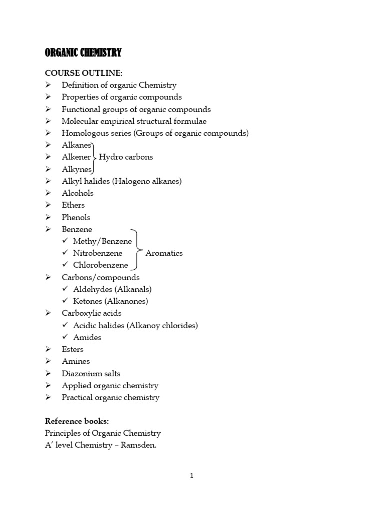 Organic Chemistry Course Overview | PDF | Isomer | Alkane