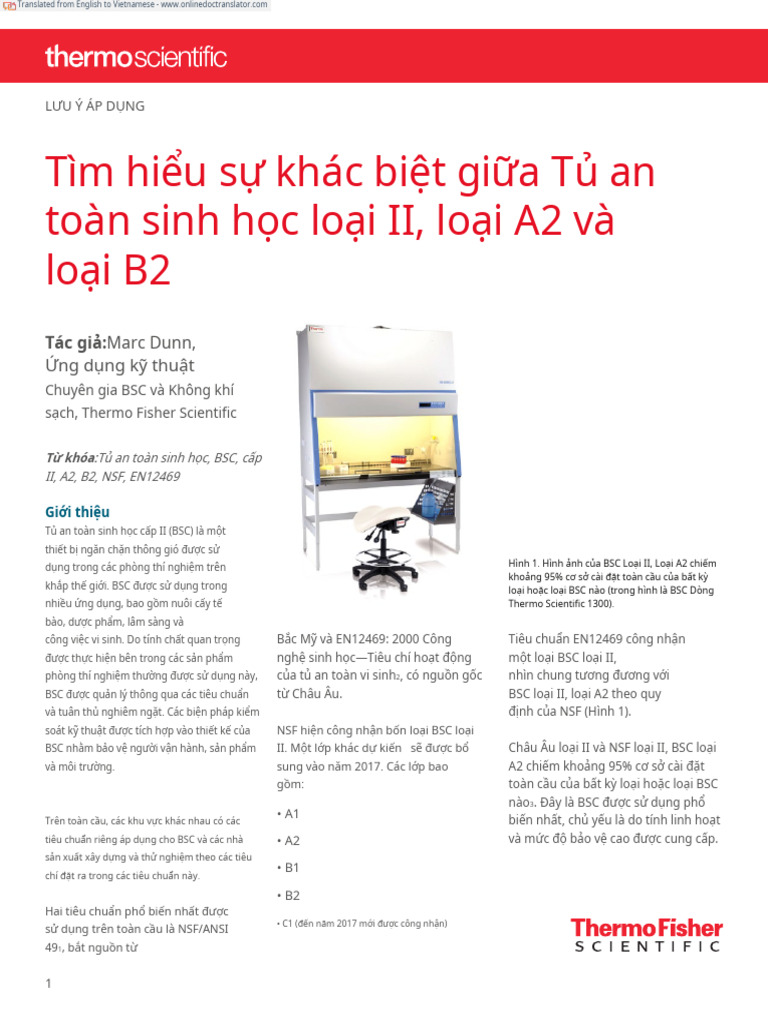 A2 b2 Biological Safety Cabibnet Application Note - En.vi | PDF