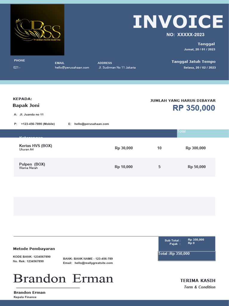 Contoh Invoice PDF 2023 | PDF