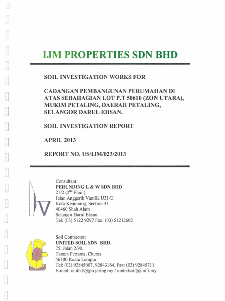 Soil Investigation Report I (1) | PDF
