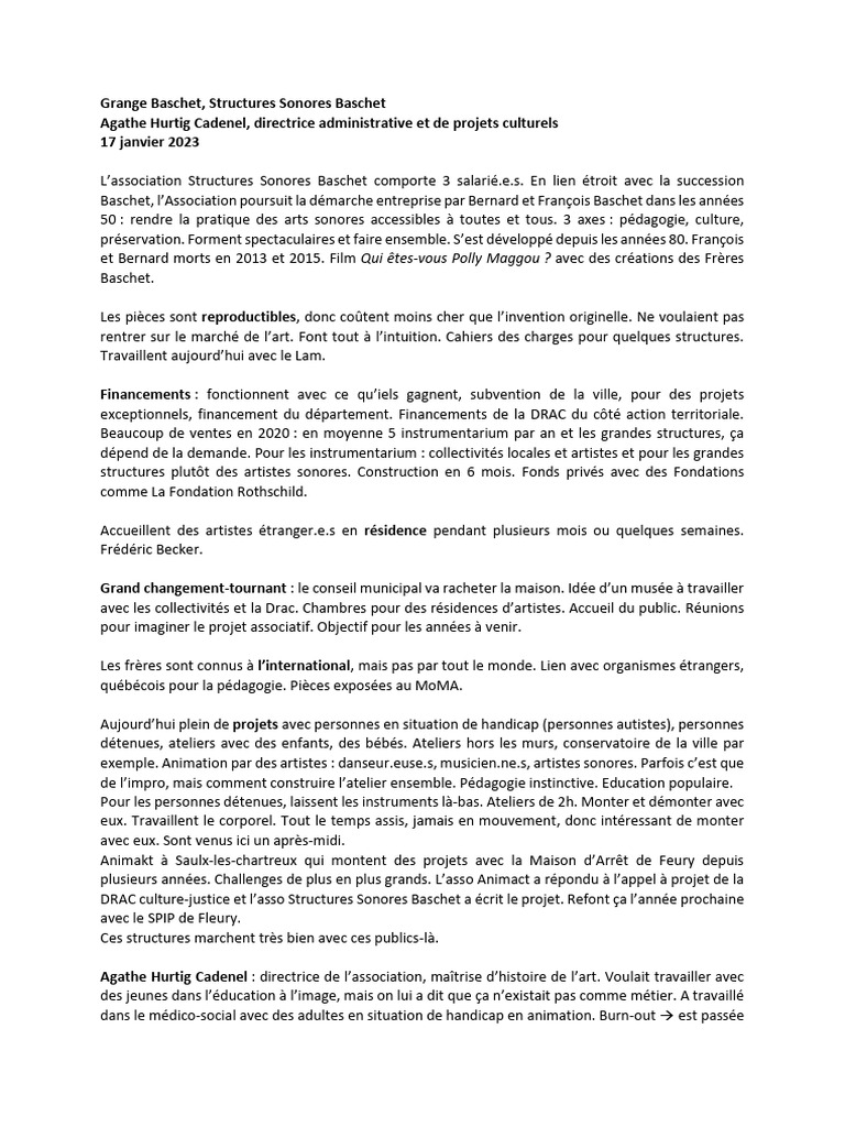 Structures Sonores Baschet : Accessibilité et Pédagogie | PDF