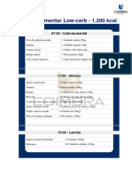 Plano Alimentar Low Carb - 1200 Kcal - Método Coimbra