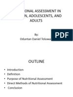 Nutritional assessment for children and adolescents 