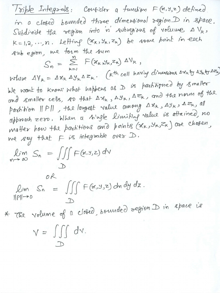Triple Integration Pdf