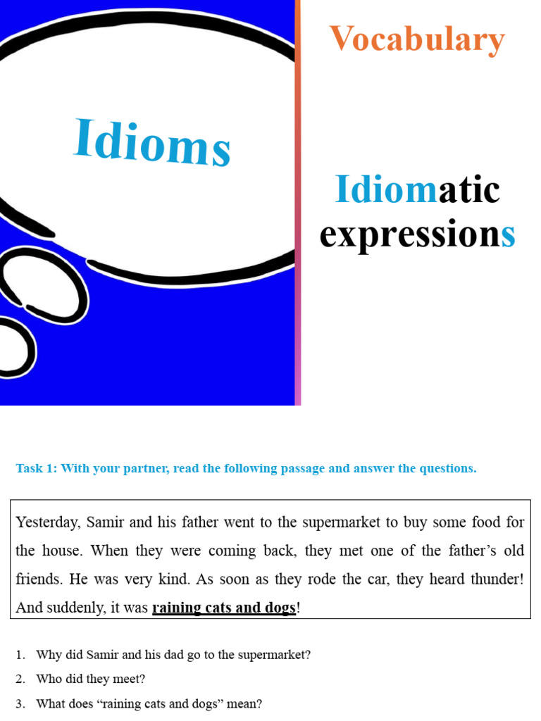 Understanding Idiomatic Expressions | PDF | Language Arts & Discipline