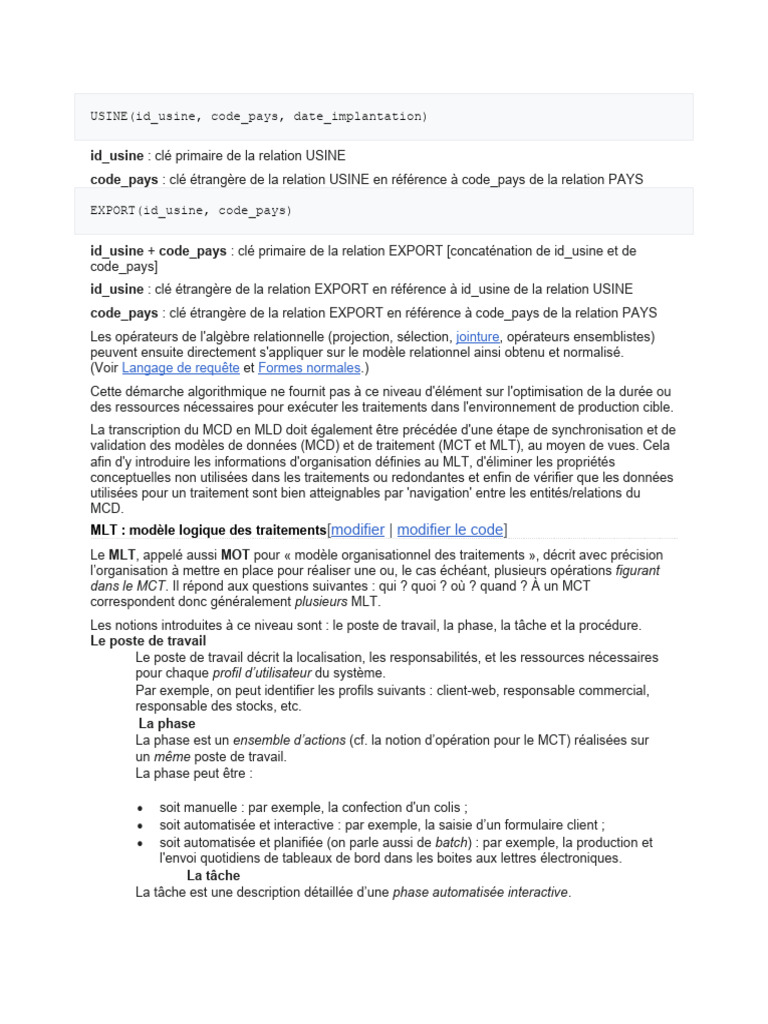 Modèle Merise : Données et Traitements | PDF | Informatique