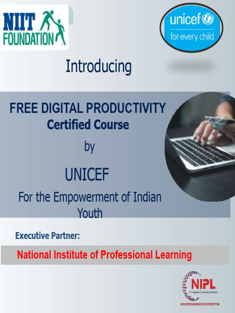 UNICEF Free Digital Productivity Course | PDF | Microsoft Excel | Learning