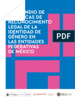 Compendio de Practicas de Reconocimiento Legal de La Identidad de Genero en Las Entidades Federativas de Mexico