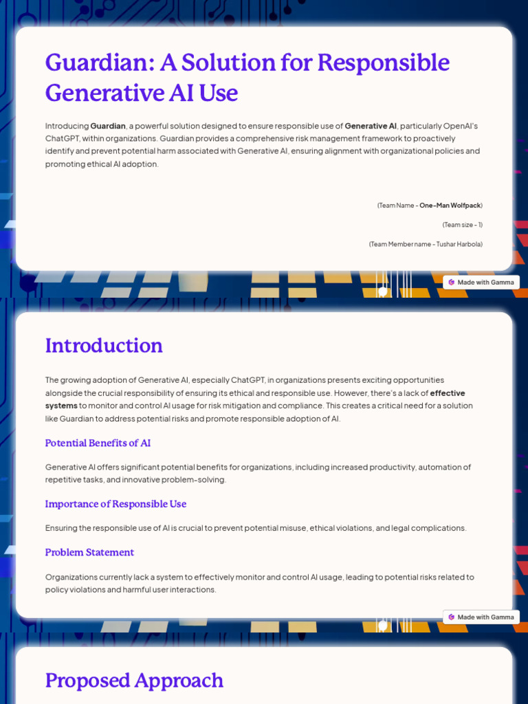 Guardian A Solution For Responsible Generative AI Use 3 | PDF ...