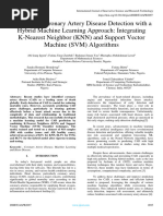 Enhancing Coronary Artery Disease Detection With A Hybrid Machine Learning Approach: Integrating K-Nearest Neighbor (KNN) and Support Vector Machine (SVM) Algorithms