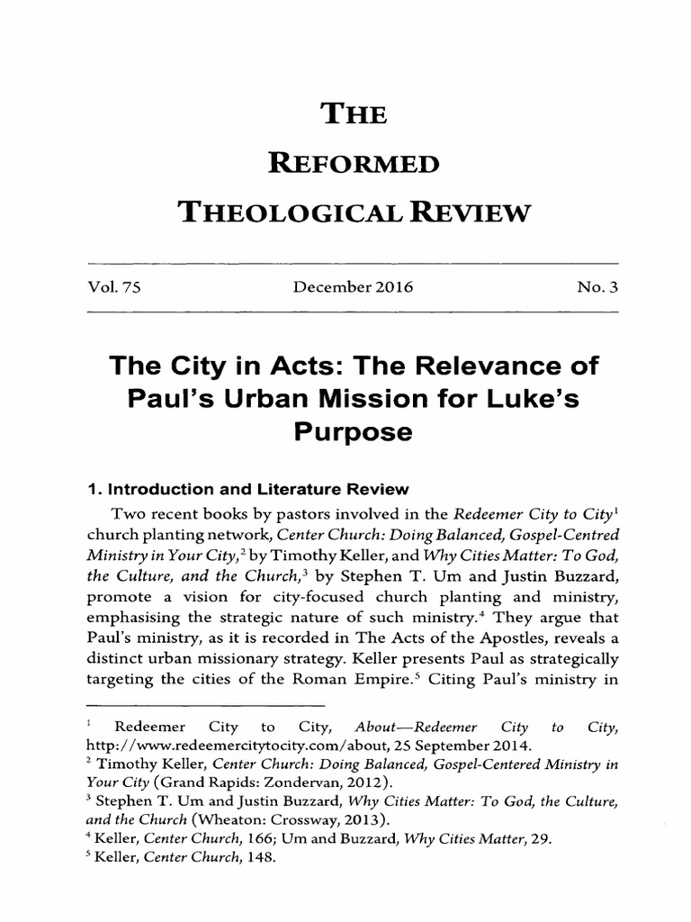 Paul Urban Mission | PDF | Acts Of The Apostles | Paul The Apostle