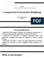 Components of Curriculum Designing