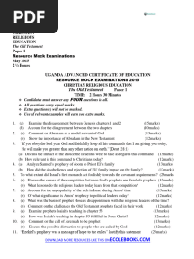 S.6 Divinity Paper 1 Resource Revision Past Papers