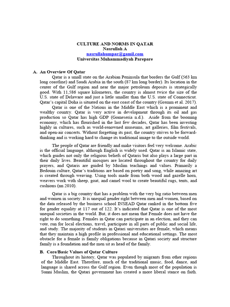 Culture and Customs of Qatar | PDF | Qatar | Body Language