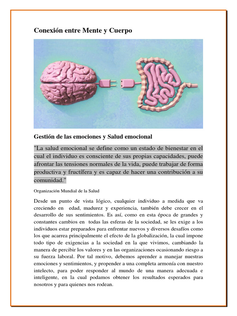 Conexi n Mente Cuerpo Y Emociones PDF Las Emociones Inteligencia