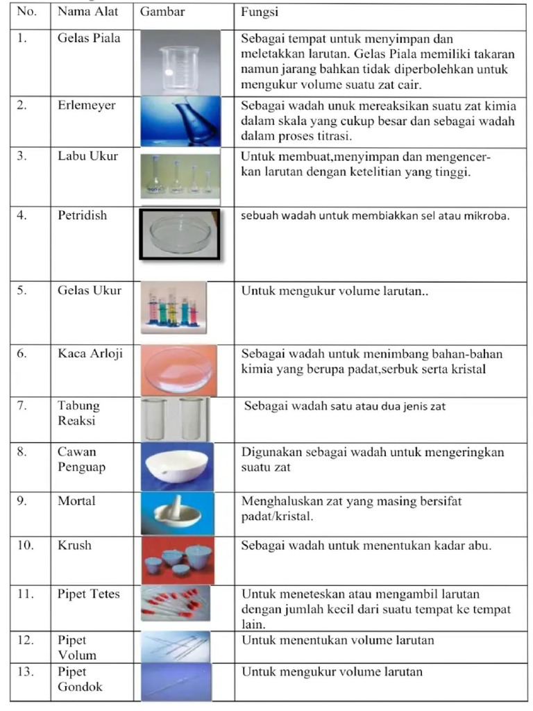 Alat Laboratorium Dan Fungsinya | PDF