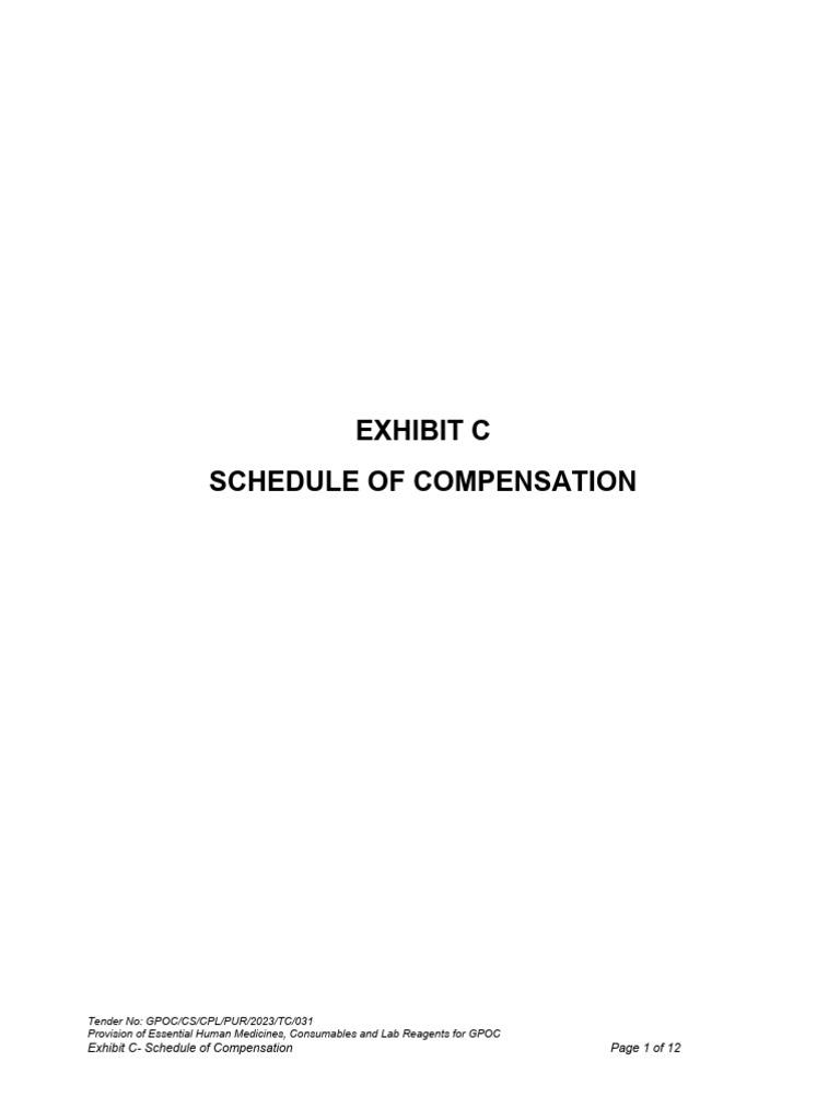 Exhibit C - Schedule of Compensation | PDF | Taxes | Prices