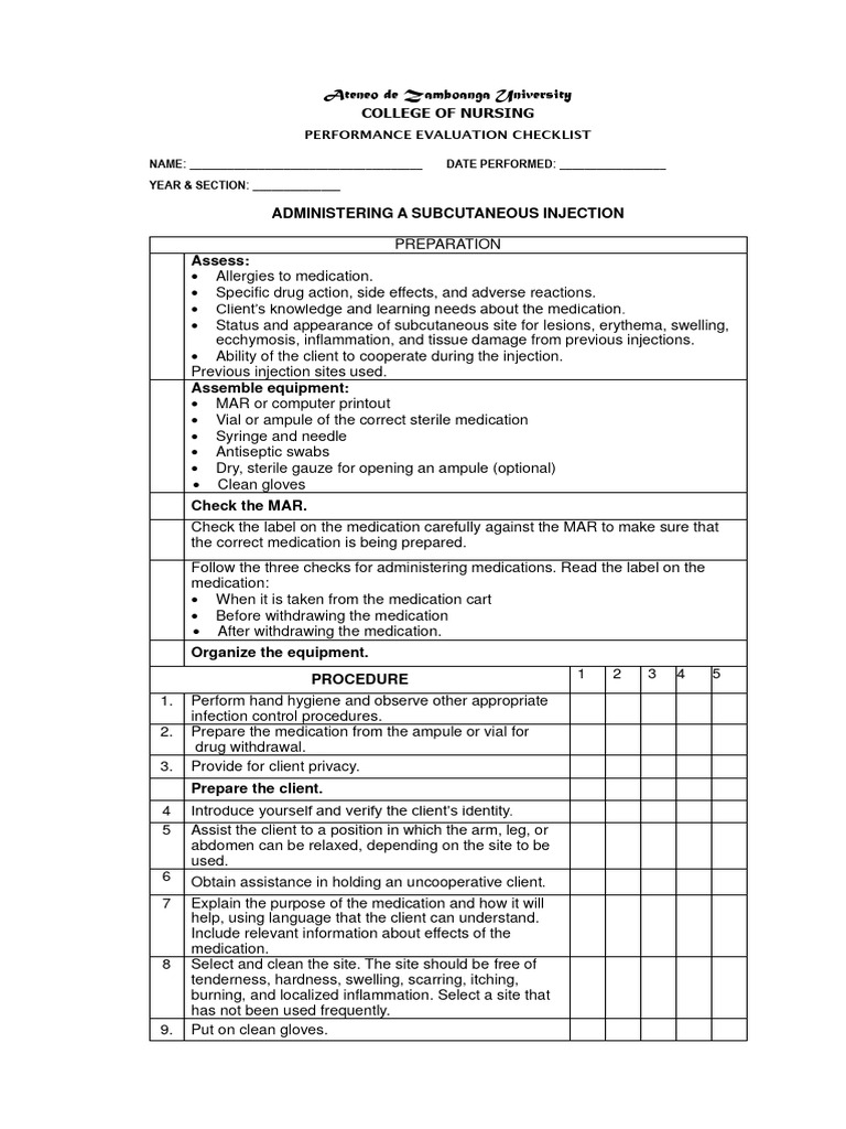 Administering a subcutaneous injection download free pdf injection