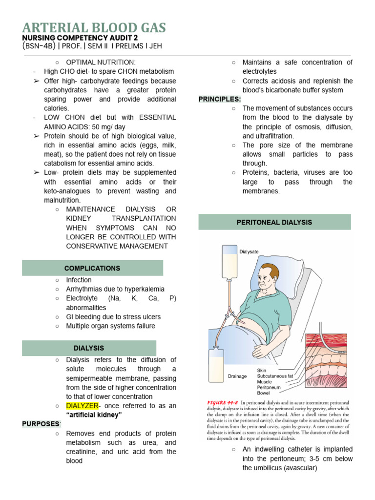 Arterial Blood Gas Nursing Competency | PDF | Hemodialysis | Peritoneum