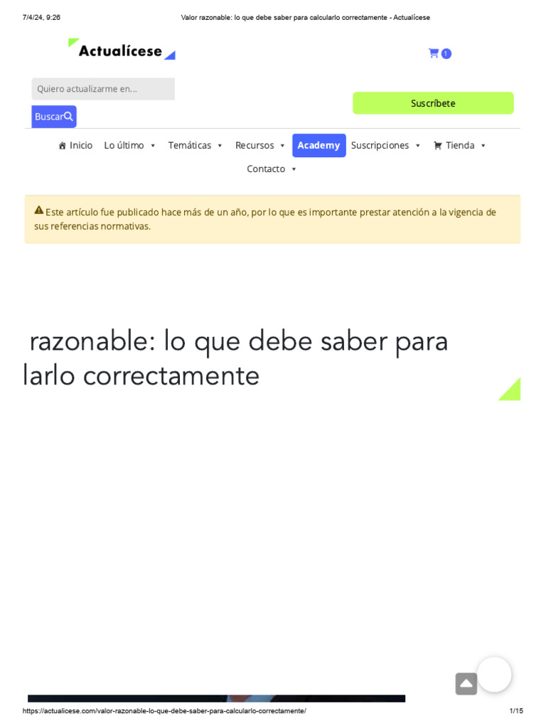 Guía para Calcular el Valor Razonable | PDF | normas internacionales de ...