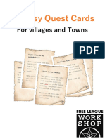 Fantasy Quest Cards For Villages and Towns
