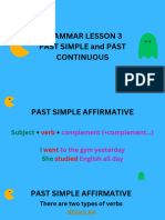 SUMMARYGRAMMAR LESSON 3 PAST SIMPLE and PAST CONTINUOUS