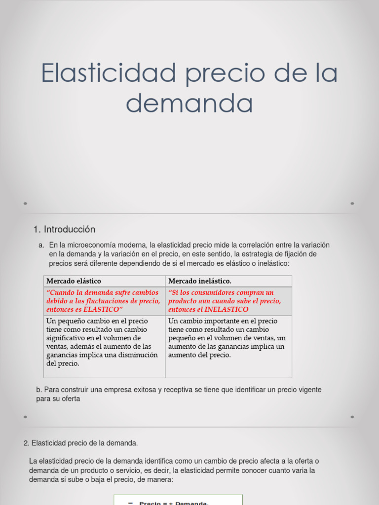 Elasticidad Precio de la Demanda Explicada | PDF | Elasticidad ...