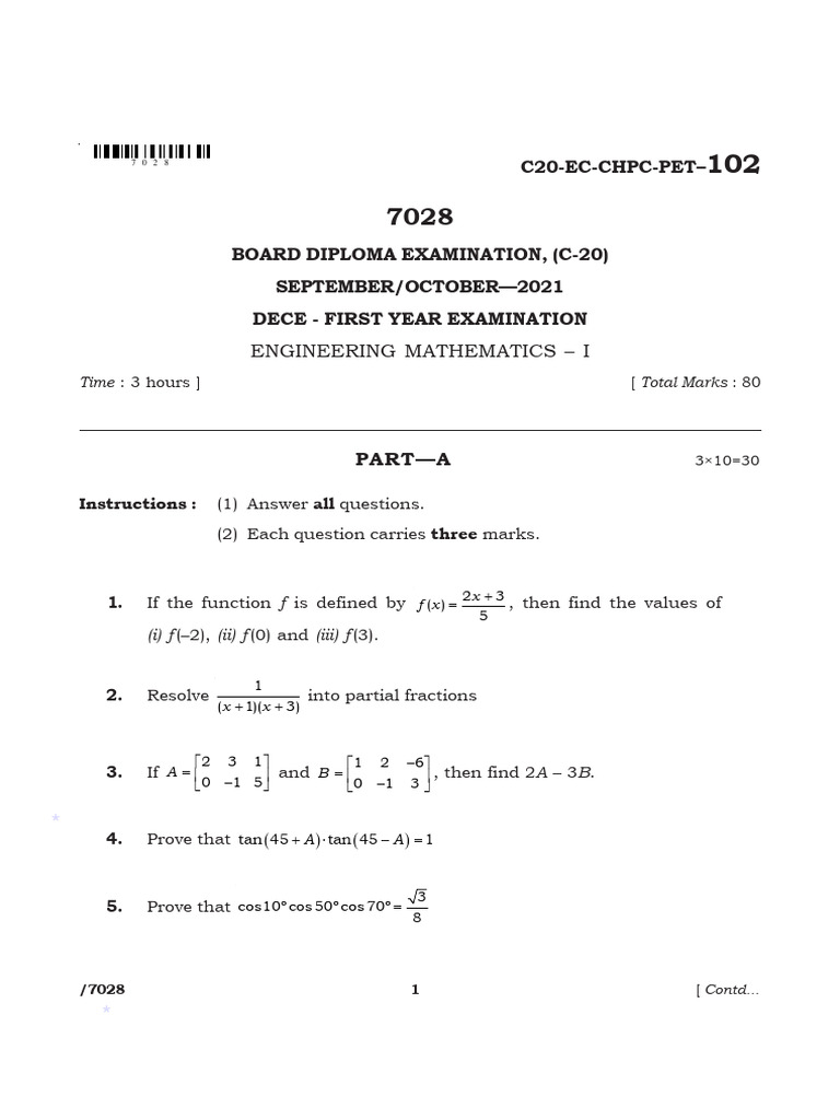 Vtu Engineering Mathematics 1 Question Paper