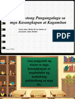 Mga Wastong Pangangalaga Sa Mga Kasangkapan at Kagamitan