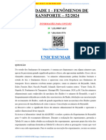 Atividade 1 - Fenômenos de Transporte - 52_2024