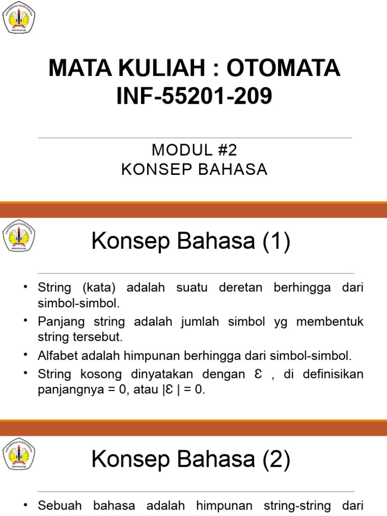 Konsep Bahasa & Otomata | PDF | Kajian Bahasa Asing | Metode & Bahan Ajar