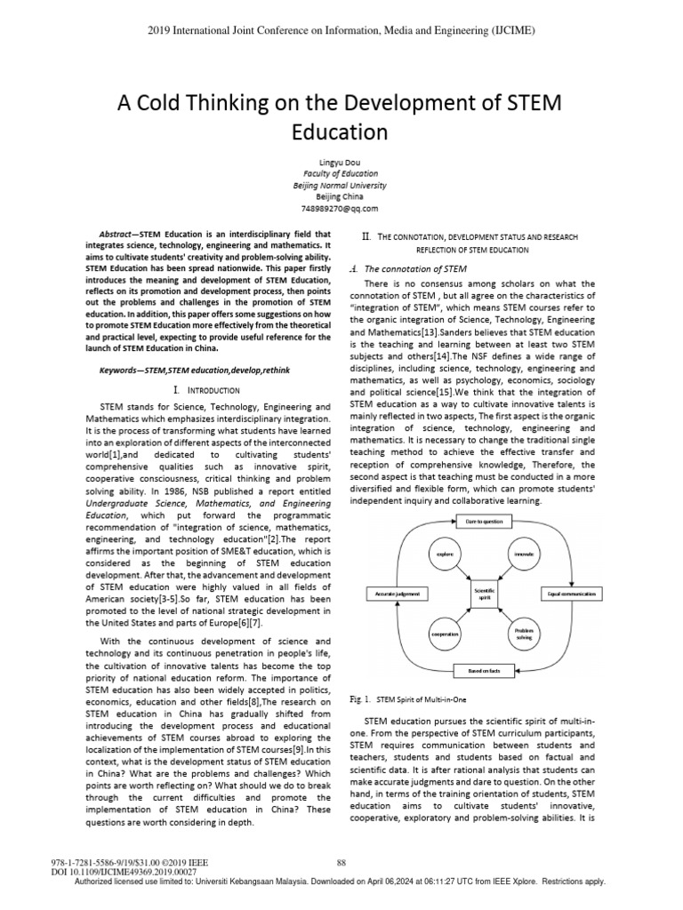 A Cold Thinking On The Development of STEM Education | PDF | Science ...