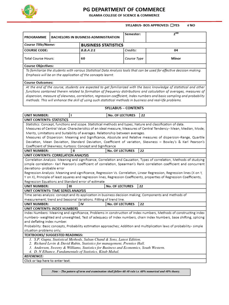 Business Statistics | PDF | Statistics | Linear Regression
