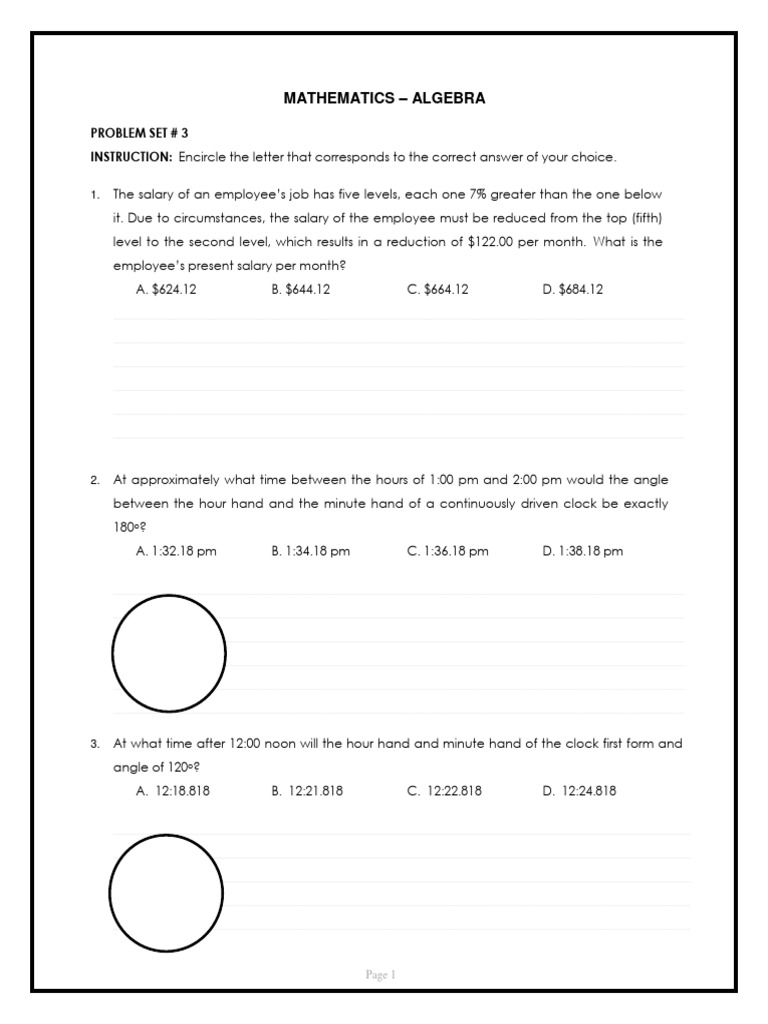 Problem Set Math Day 3 (2) | PDF | Area | Rectangle