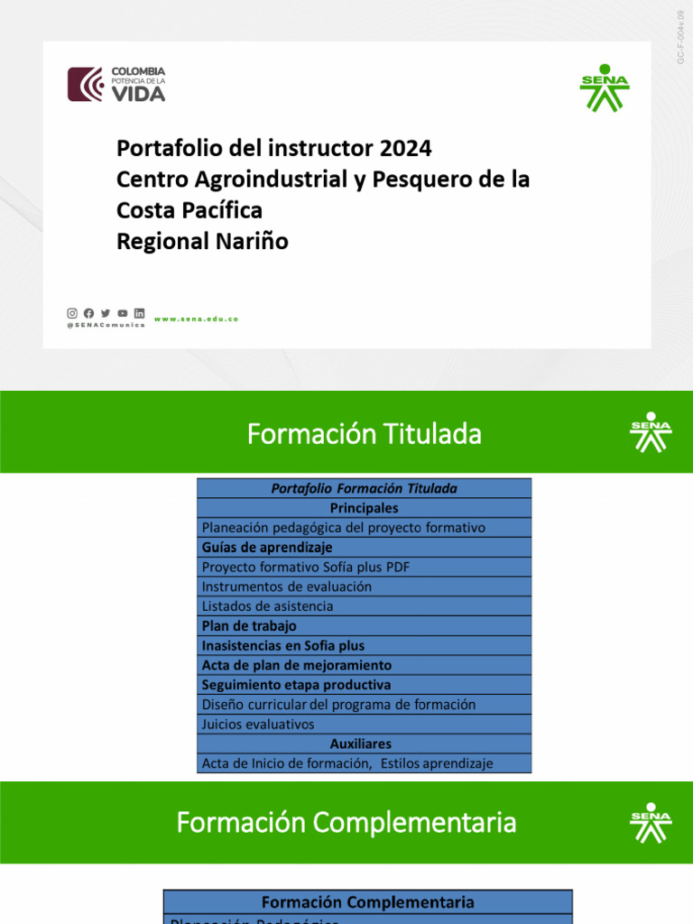 Portafolio Del Instructor 2024 | PDF