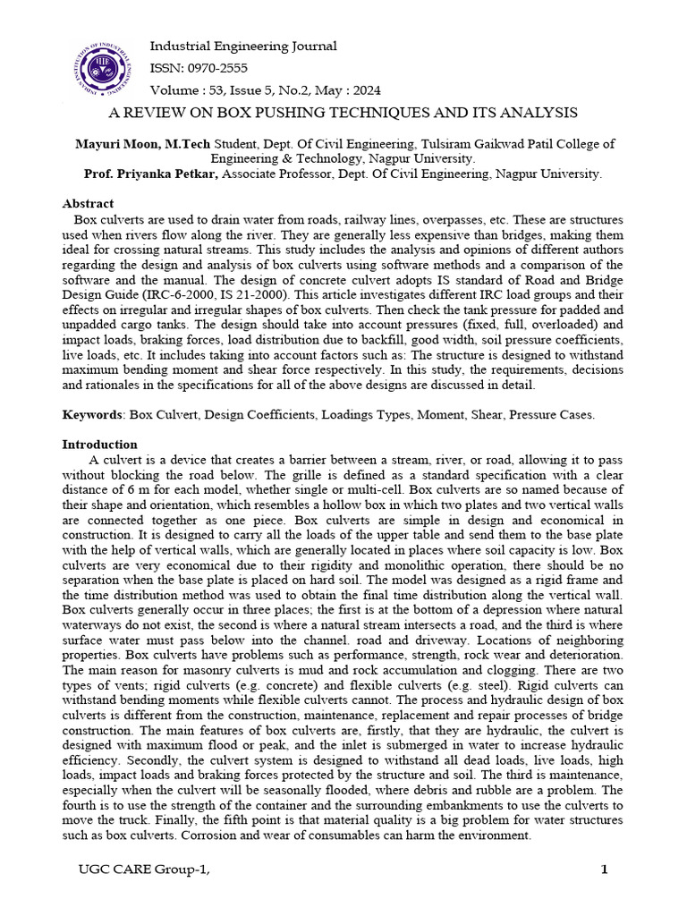 A Review On Box Pushing Techniques and Its Analysis | PDF | Pipe (Fluid ...