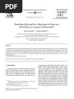 Laursen & Salter 2004 - Firms and Universites As Source of Information