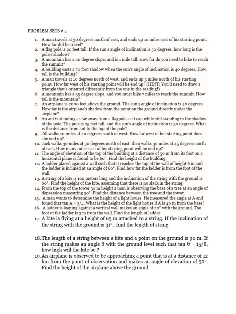Math 110 Prob Sets 4 | PDF | Triangle | Area