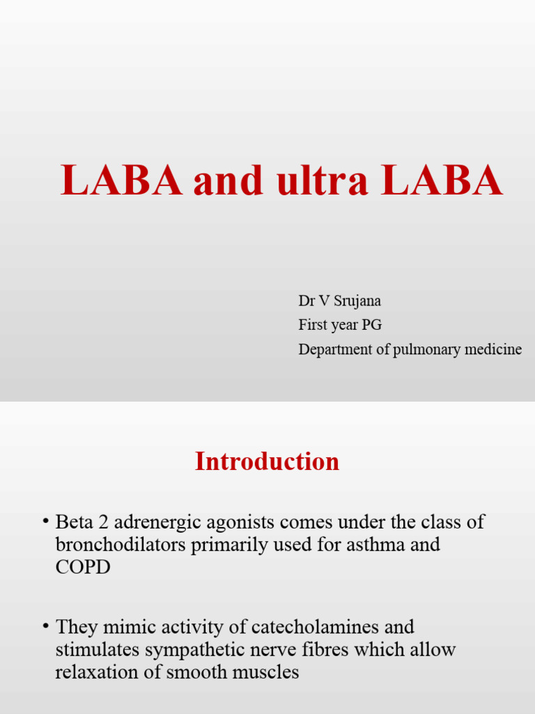 Overview of LABA and Ultra LABA | PDF | Asthma | Drugs Acting On The ...