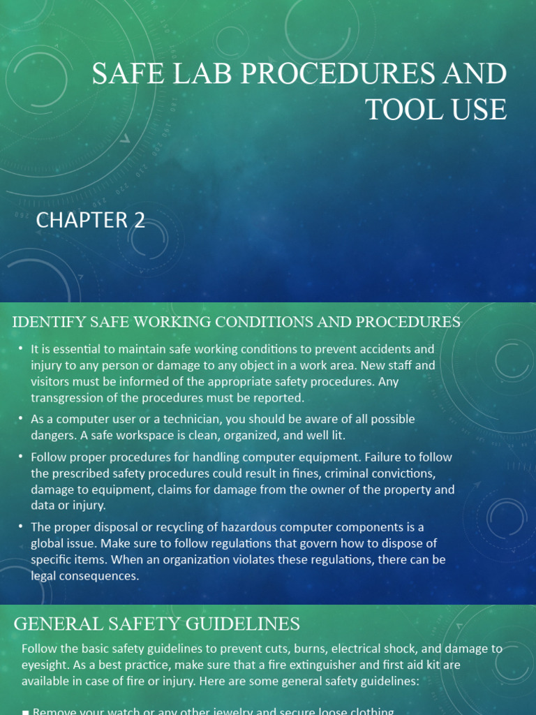 Chapter2 Safe Lab Procedures and Tool Use PDF Electrostatic