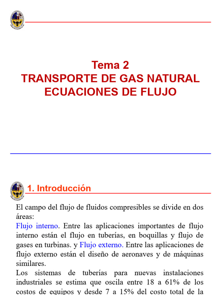 Ecuaciones y Transporte de Gas Natural | PDF | Gases | Número de Mach