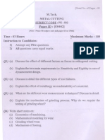 M. Tech. Metal Cutting Subject Code: Pe-502 Paperid: (E0442)