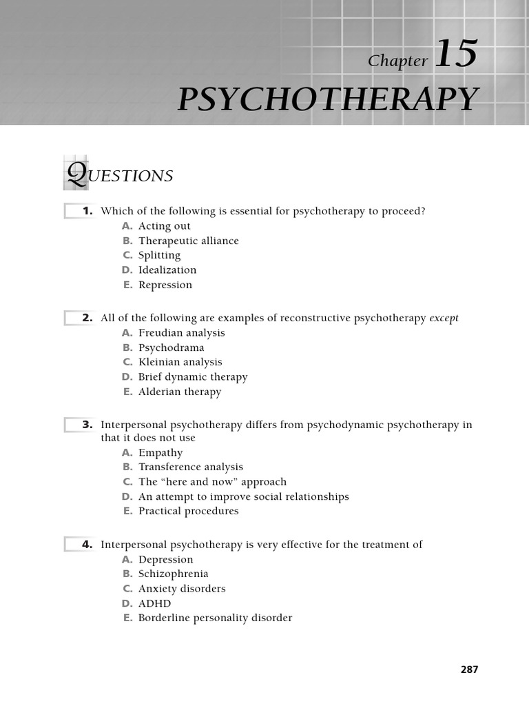 Psychotherapy: Key Concepts & Questions | PDF | Psychotherapy ...