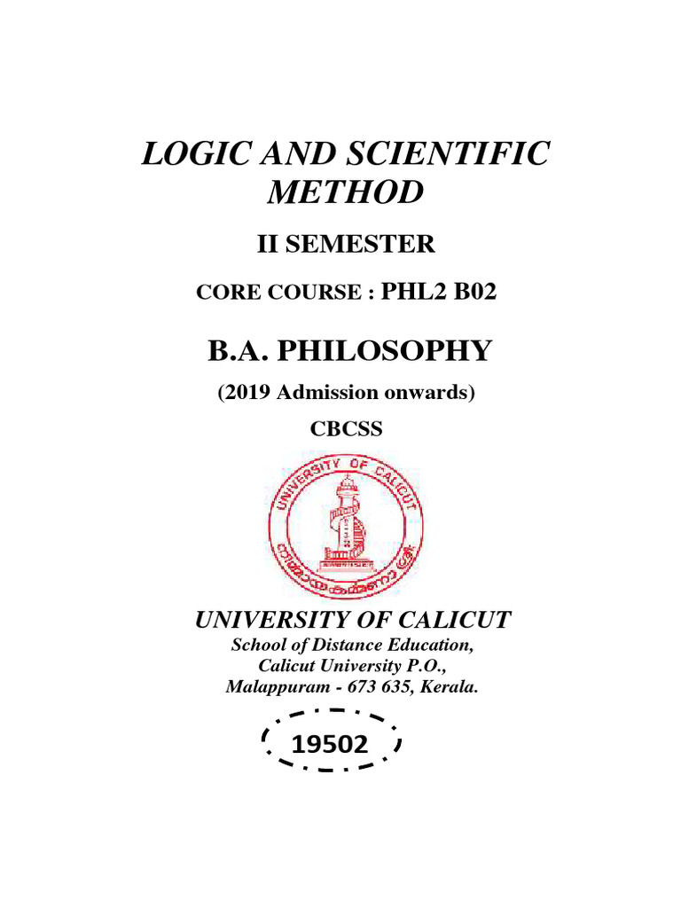 Slm Ii Sem Logic And Scientific Method Pdf Deductive Reasoning Logic