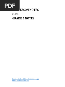 Grade 5 Cre Notes