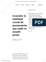 Inversión - La Habilidad Crucial de Pensamiento Que Nadie Te Enseñó Jamás