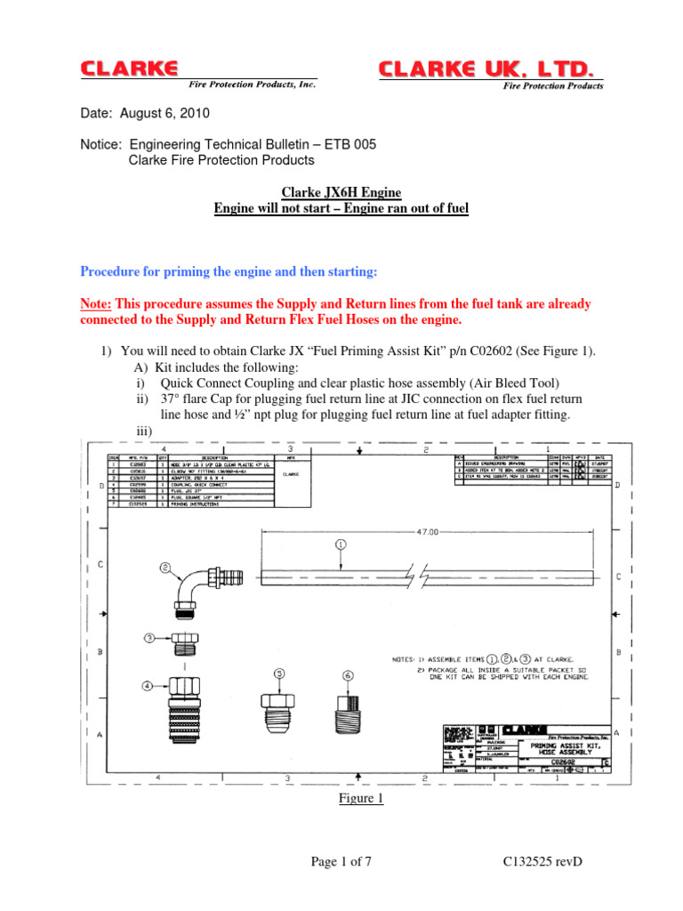 JX Fuel Priming Procedure in Field C133525 PDF Pump Engines