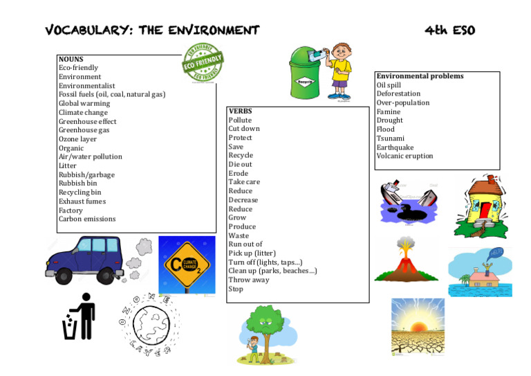 Vocabulary The Environment PDF | PDF